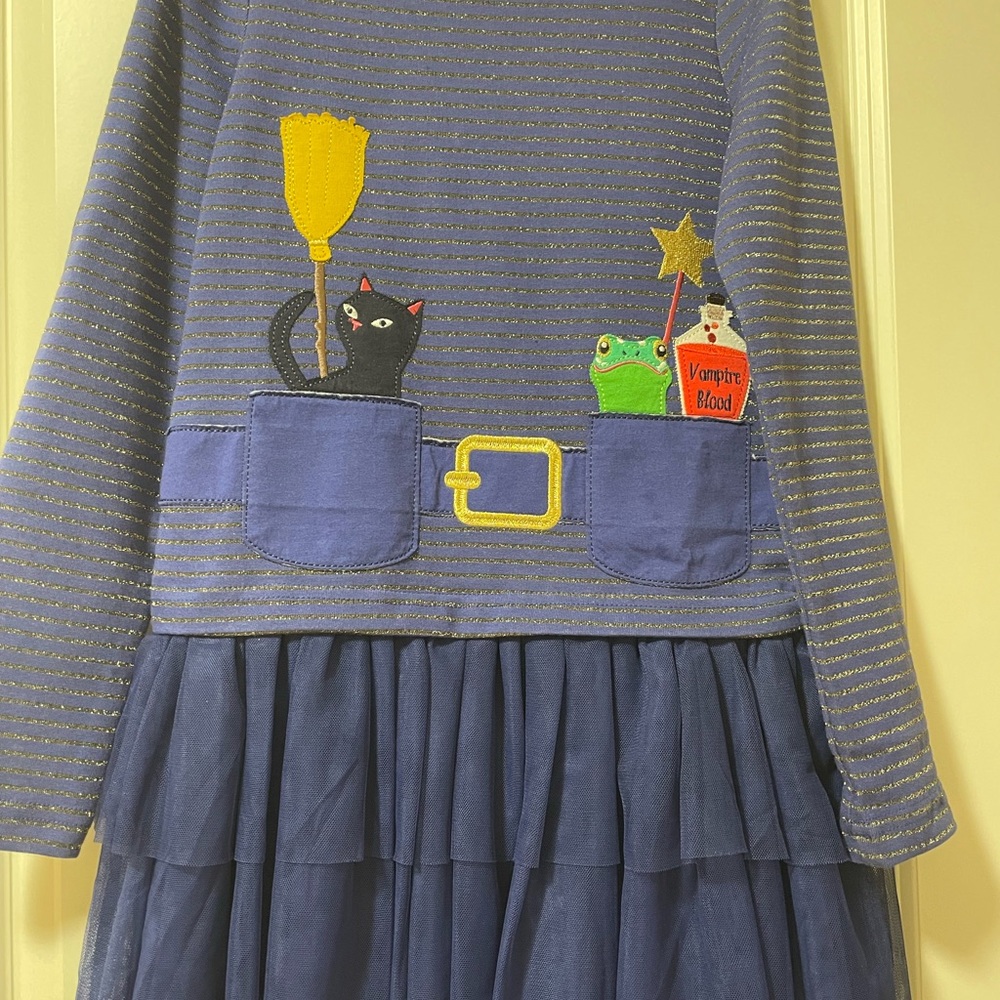 New Mini Boden girls dress size 9-10. Purple